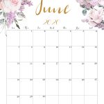 Floral June 2020 Calendar Printable