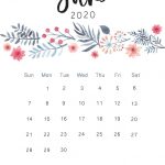 Floral June 2020 Cute Calendar