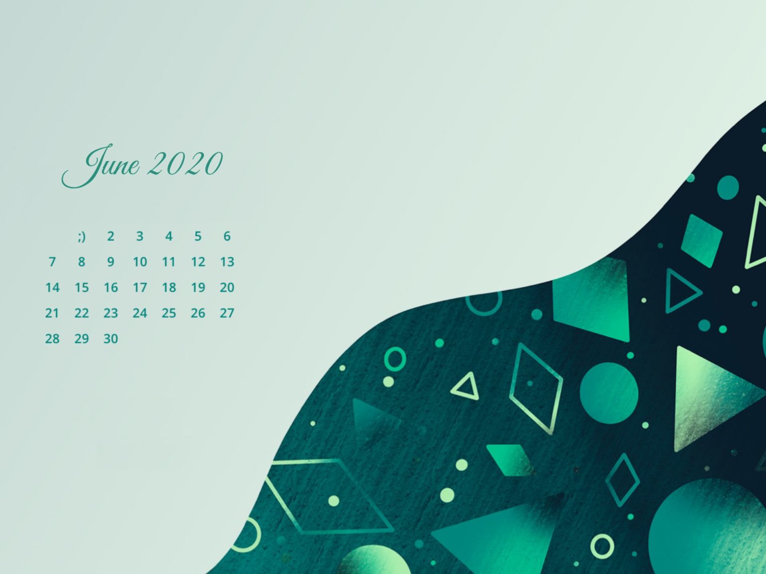 June 2020 Calendar Wallpaper
