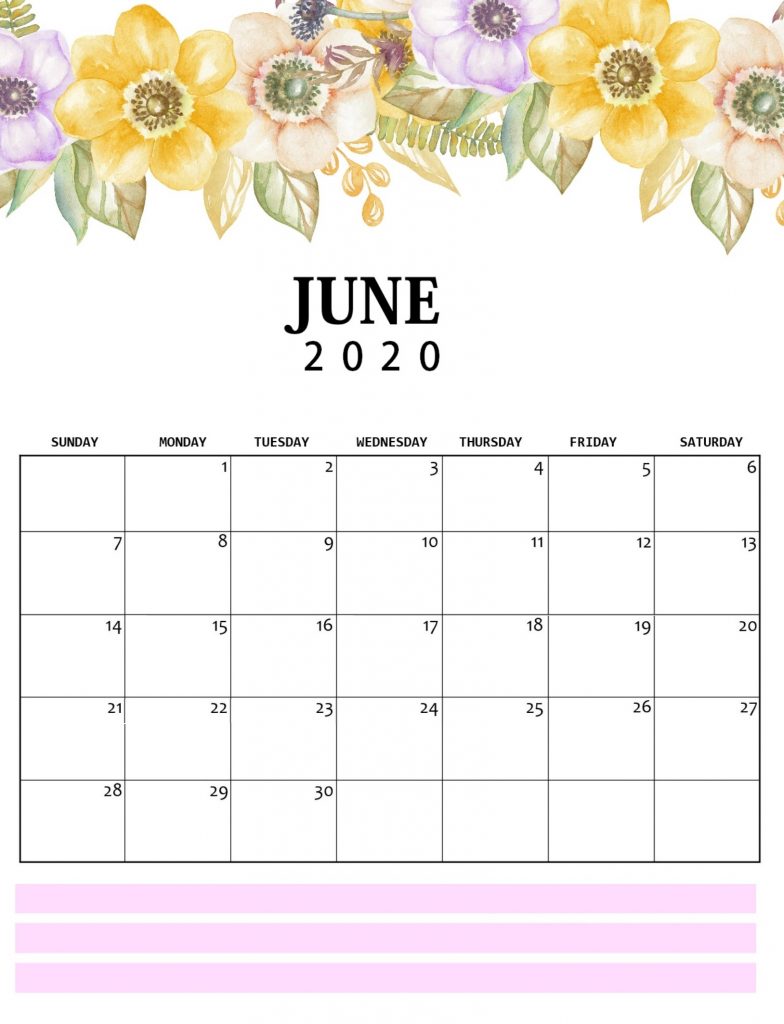 June 2020 Cute Calendar
