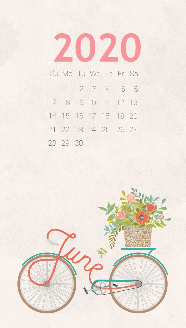 June 2020 iPhone Calendar Wallpaper