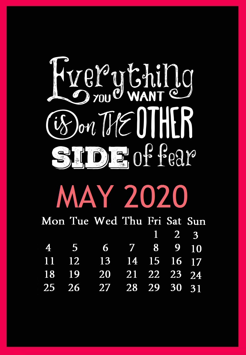 Printable May 2020 Quotes Calendar