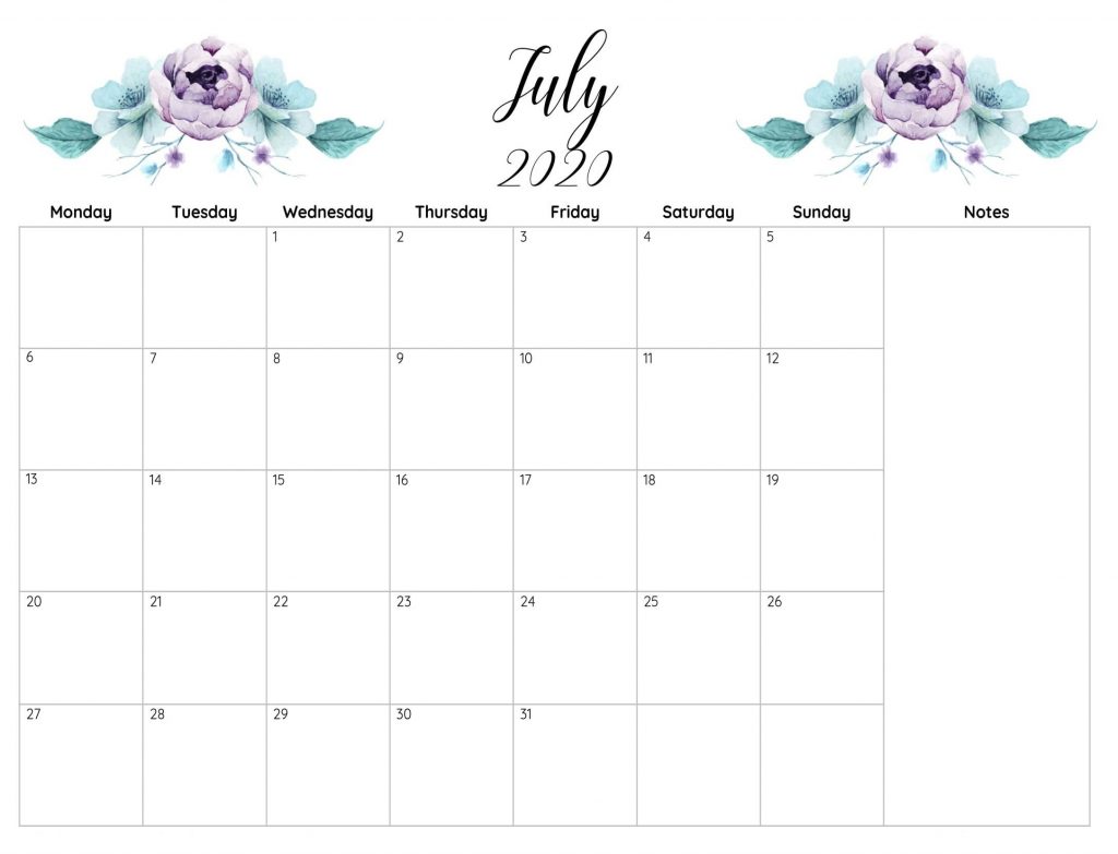 Best July 2020 Floral Calendar