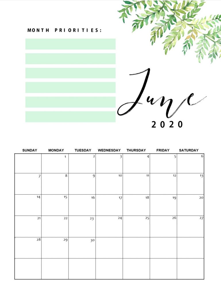 Best June 2020 Floral Calendar