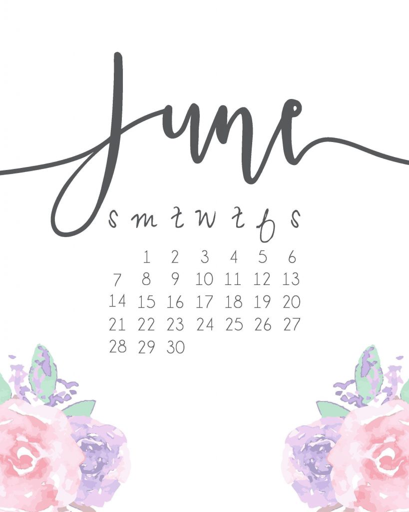 Floral June 2020 Wall Calendar