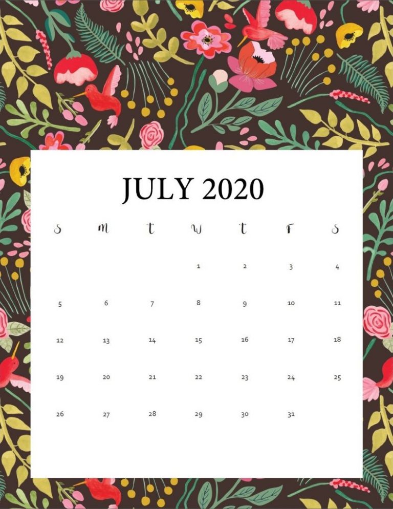 Best July 2020 Calendar Designs