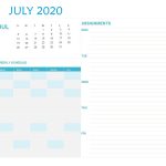 July 2020 Monthly Planner