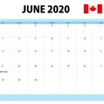 June 2020 Calendar Canada Flag