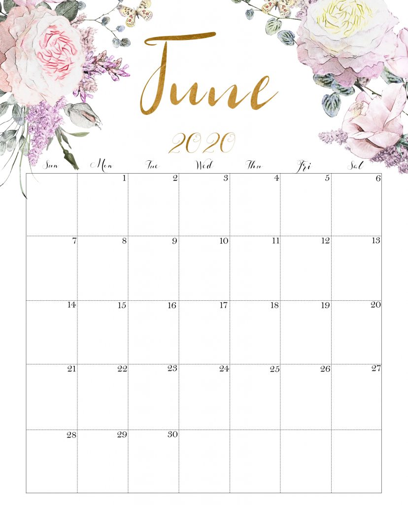 Latest June 2020 Floral Calendar