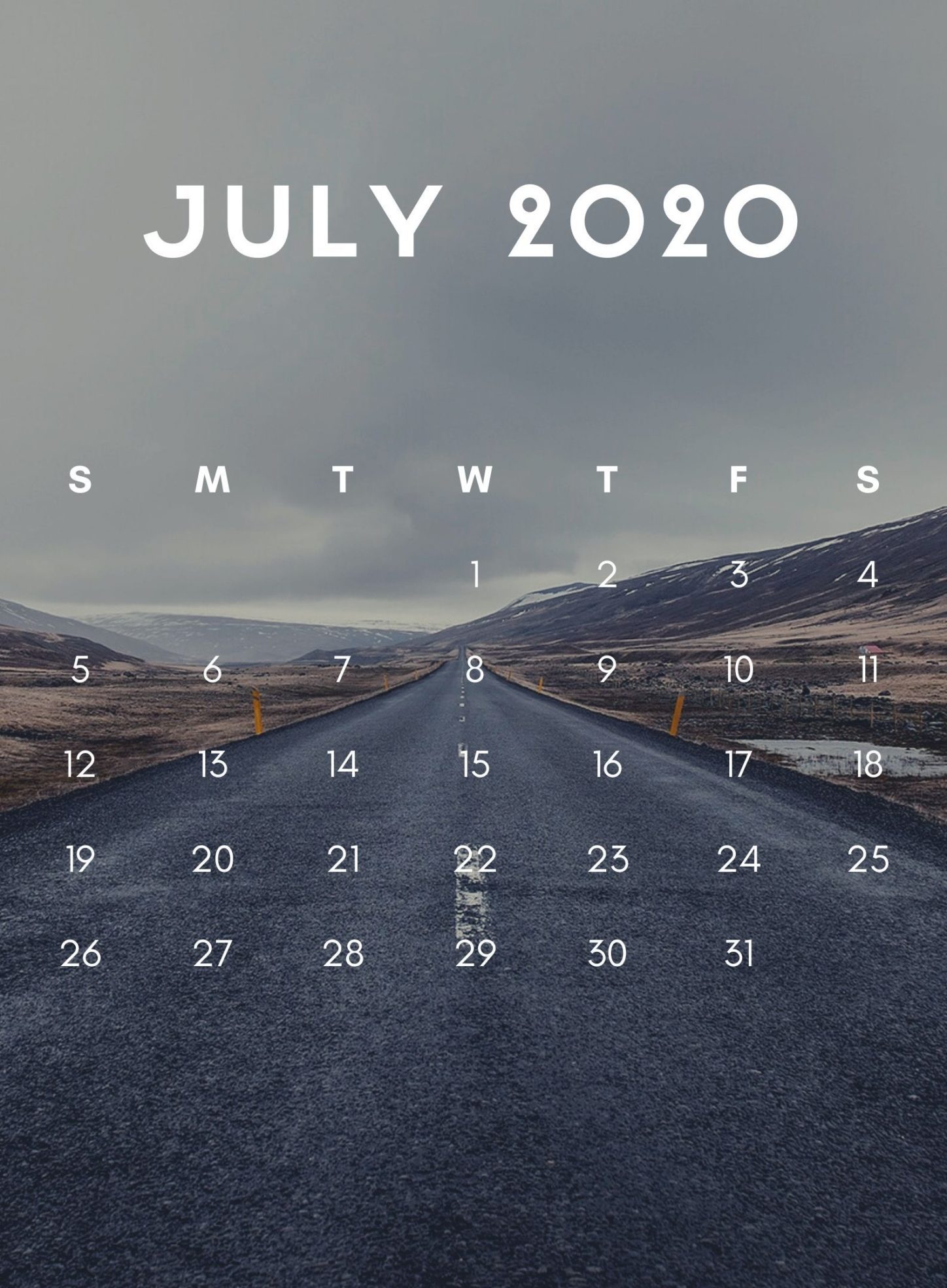 iPhone July 2020 Calendar Wallpaper