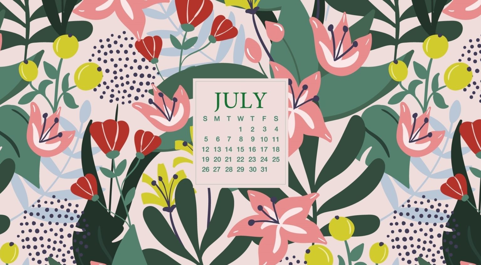 Floral July 2020 Desktop Wallpaper