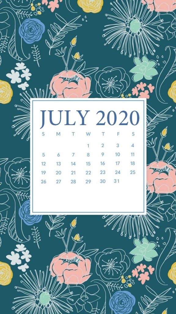 iPhone July 2020 Wallpaper Calendar