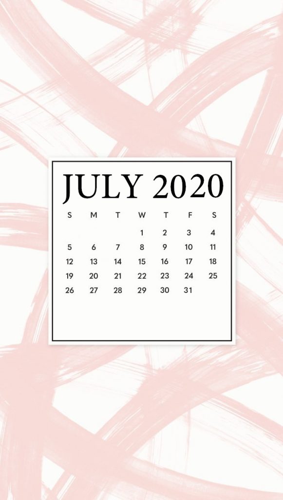 iPhone July 2020 Wallpaper Calendar