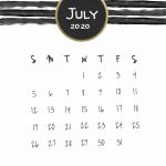 July 2020 Calendar For Wall