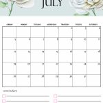 July 2020 Flower Calendar Design