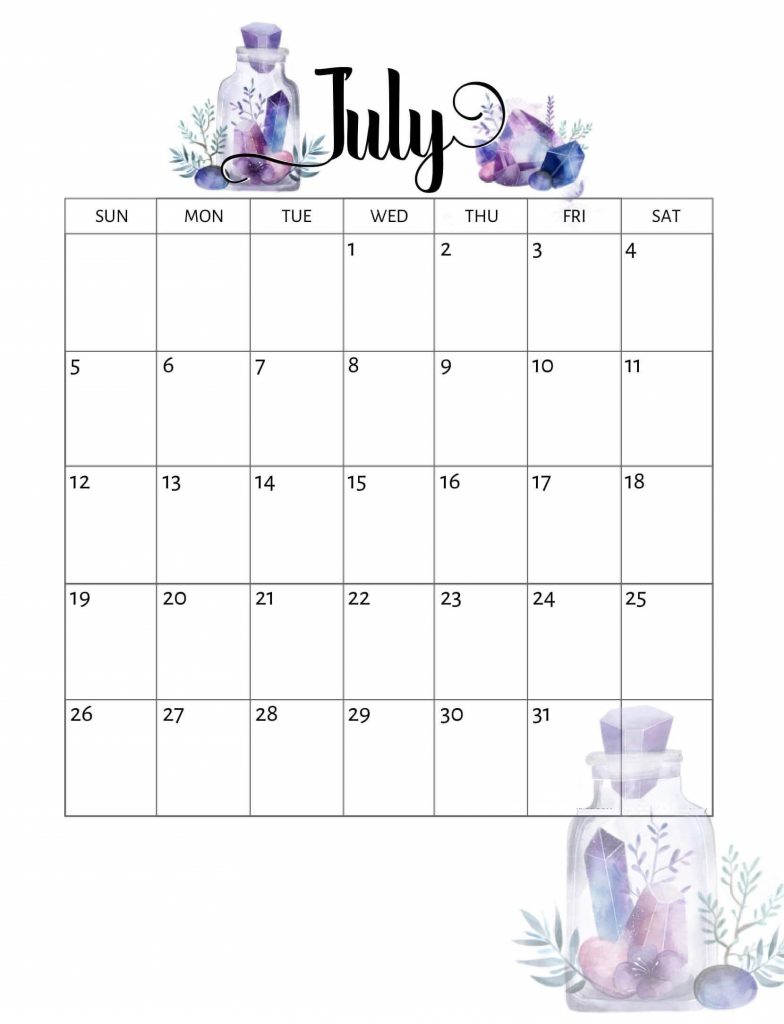 July 2020 Home Wall Calendar