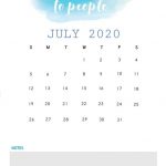 July 2020 Quotes Calendar