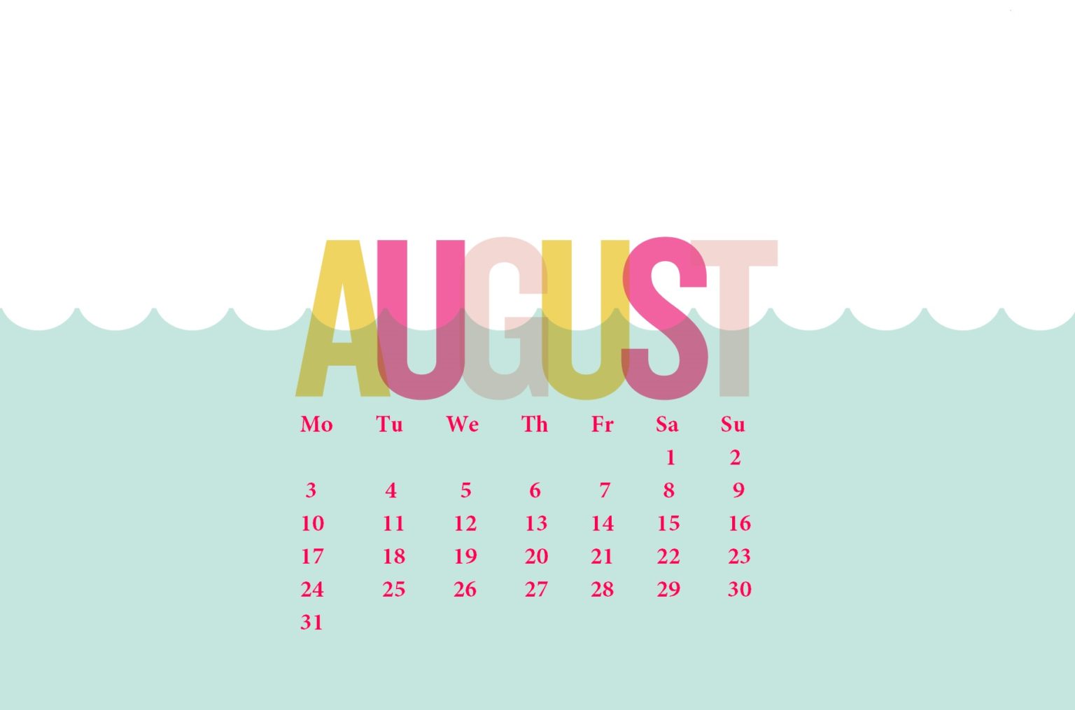 August 2020 Desktop Wallpaper Download