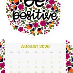 Floral August 2020 Quotes Calendar