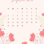 Floral September 2020 Calendar Printable