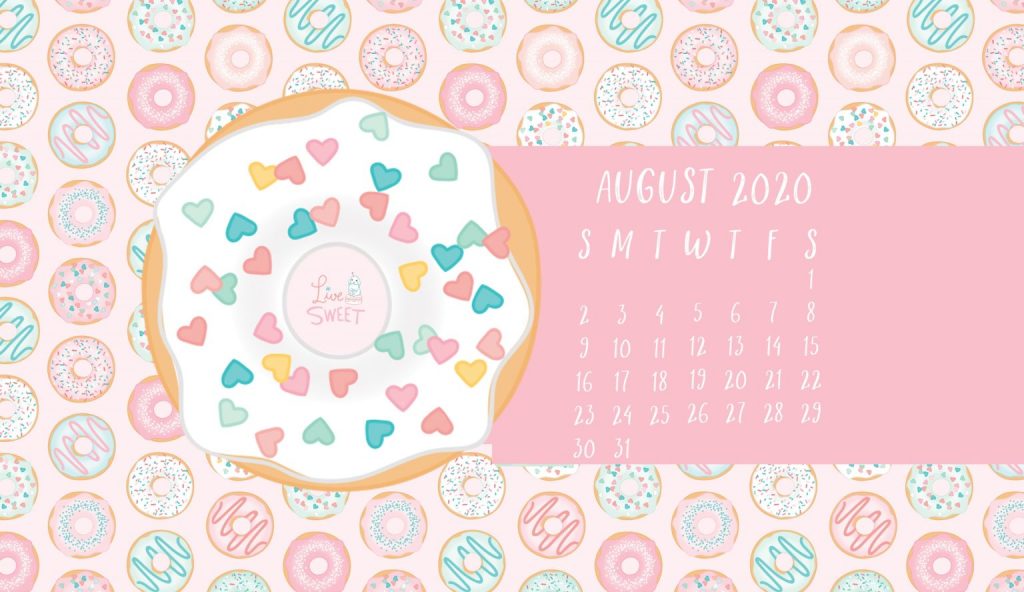 August 2020 Desktop Calendar Wallpaper