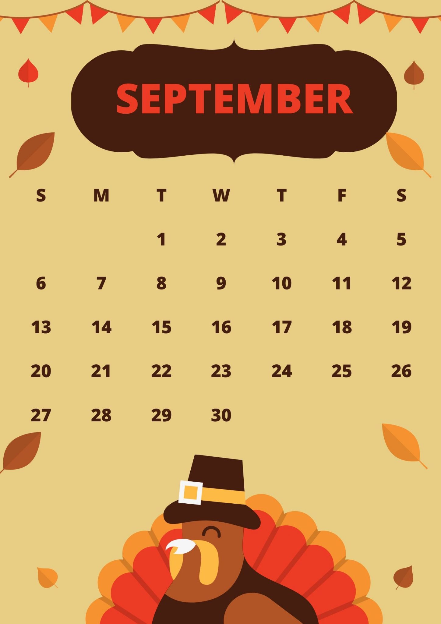 Free September 2020 Calendar Design