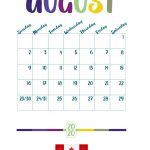 Print August 2020 Canada Holidays
