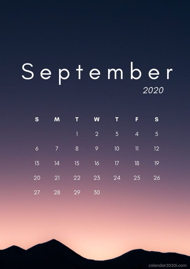 iPhone September 2020 Calendar Wallpapers