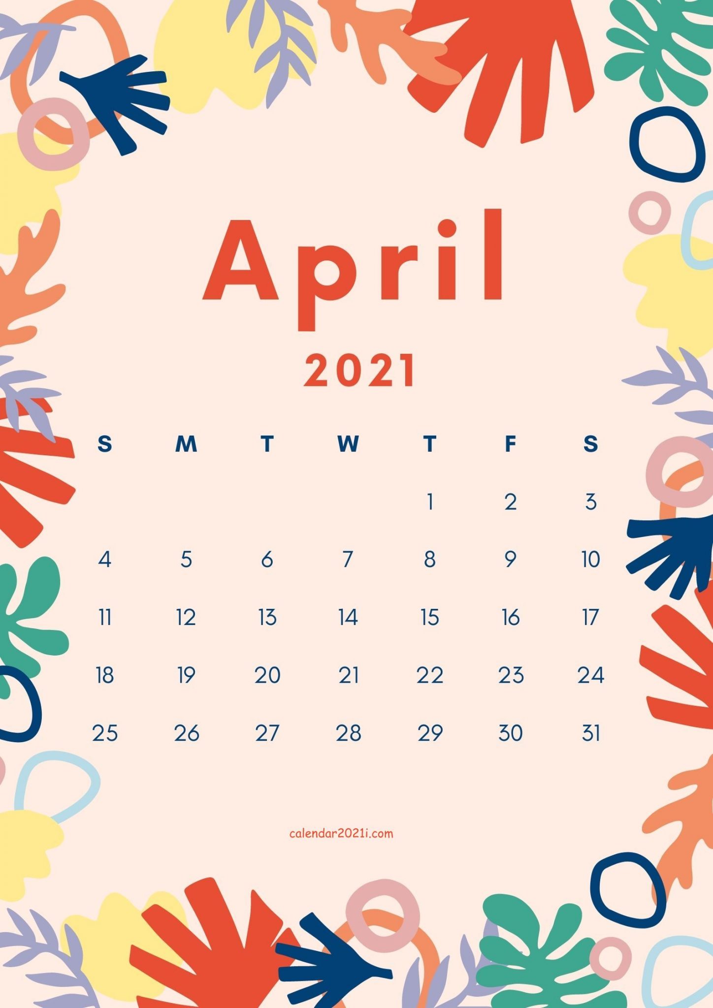 April 2021 Cute Calendar Design