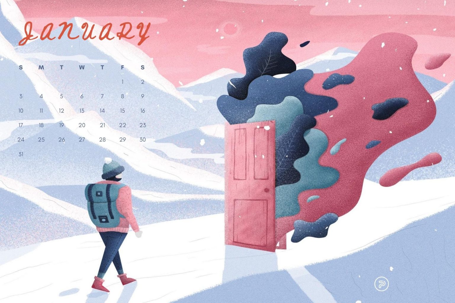 Free January 2021 HD Calendar Wallpaper