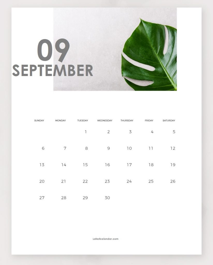 Free September 2020 Desk Calendar