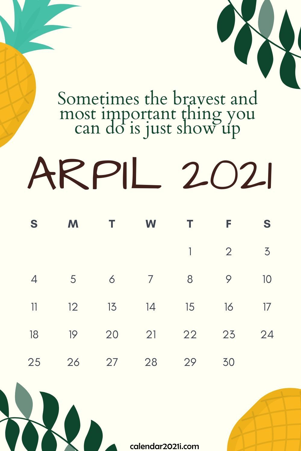 Inspiring April 2021 Calendar