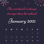 Inspiring January 2021 Calendar