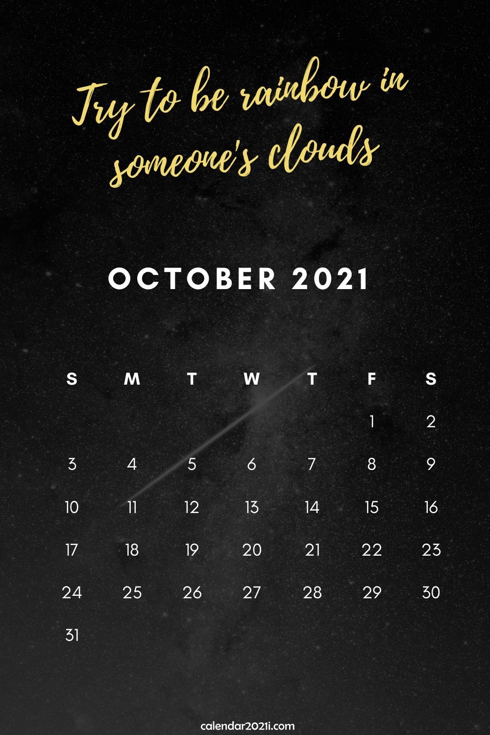 Inspiring October 2021 Calendar