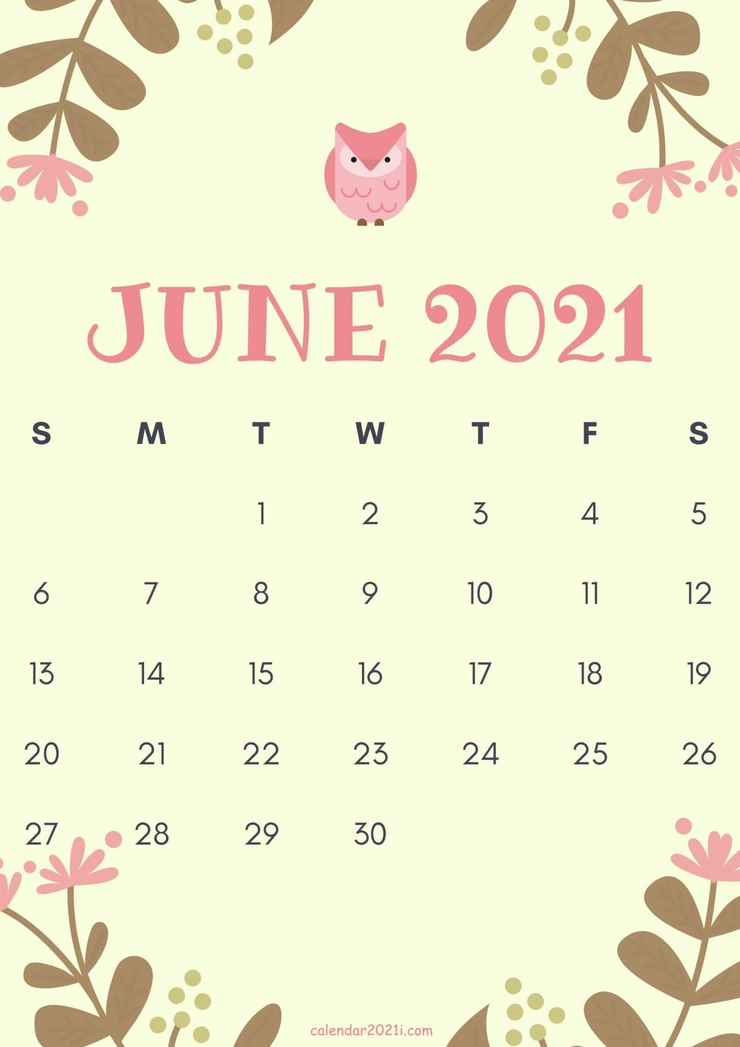 June 2021 Cute Calendar Design