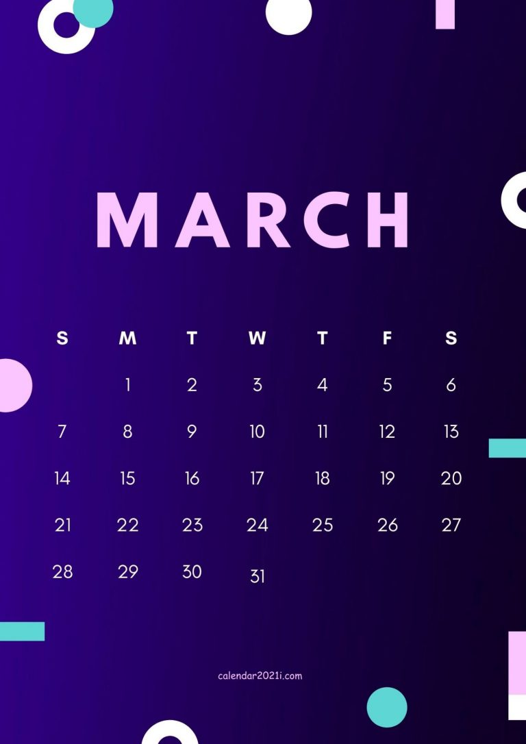 Cute 2021 Calendar Design Monthly Template Download