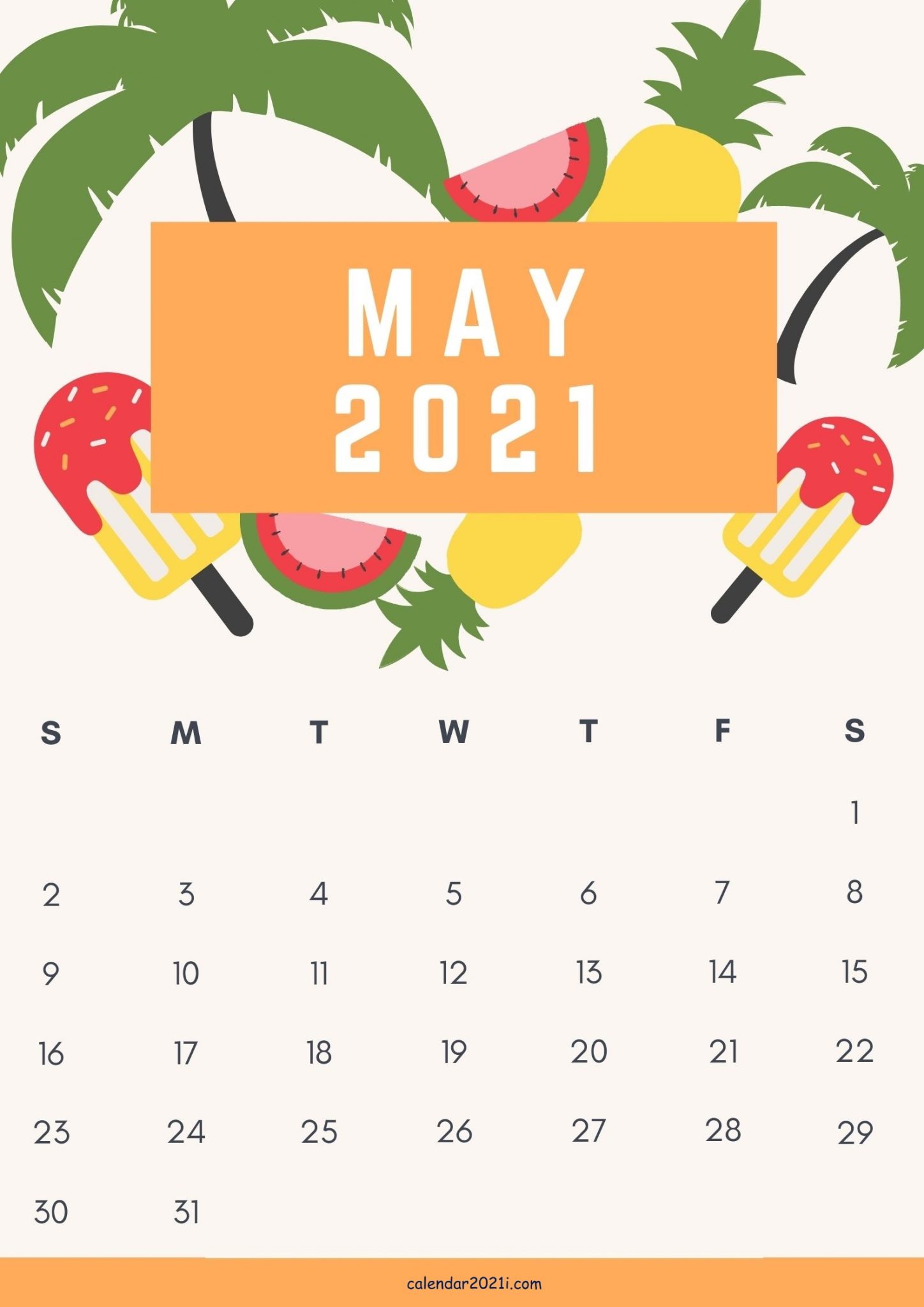 May 2021 Cute Calendar Design