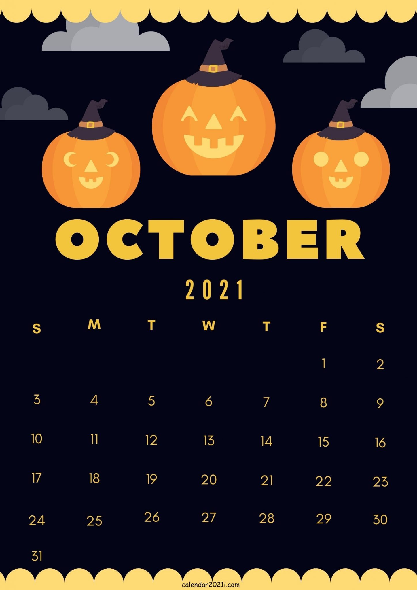 October 2021 Cute Calendar Design