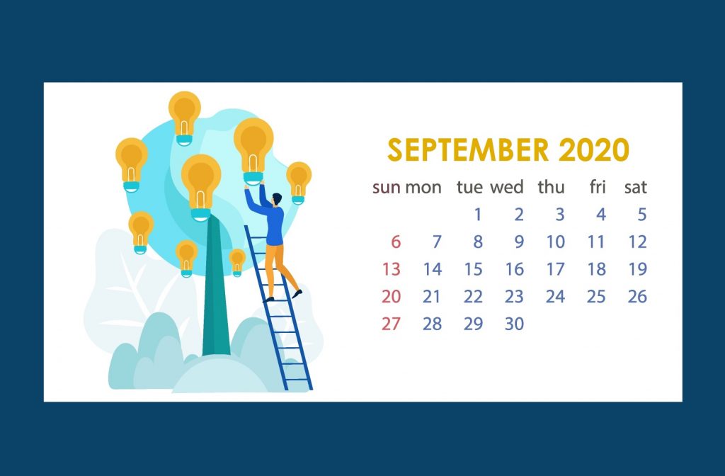 September 2020 Calendar Cute