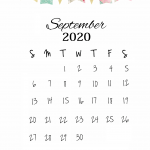 September 2020 Home Wall Calendar