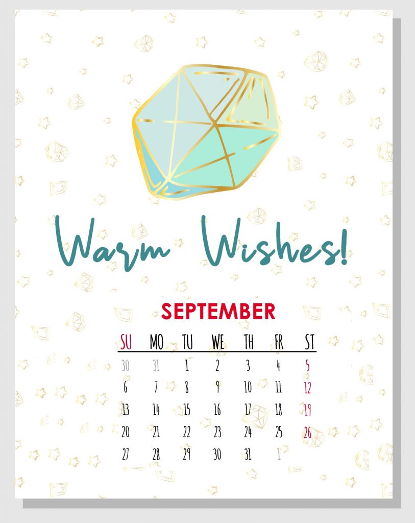 September 2020 Office Desk Calendar