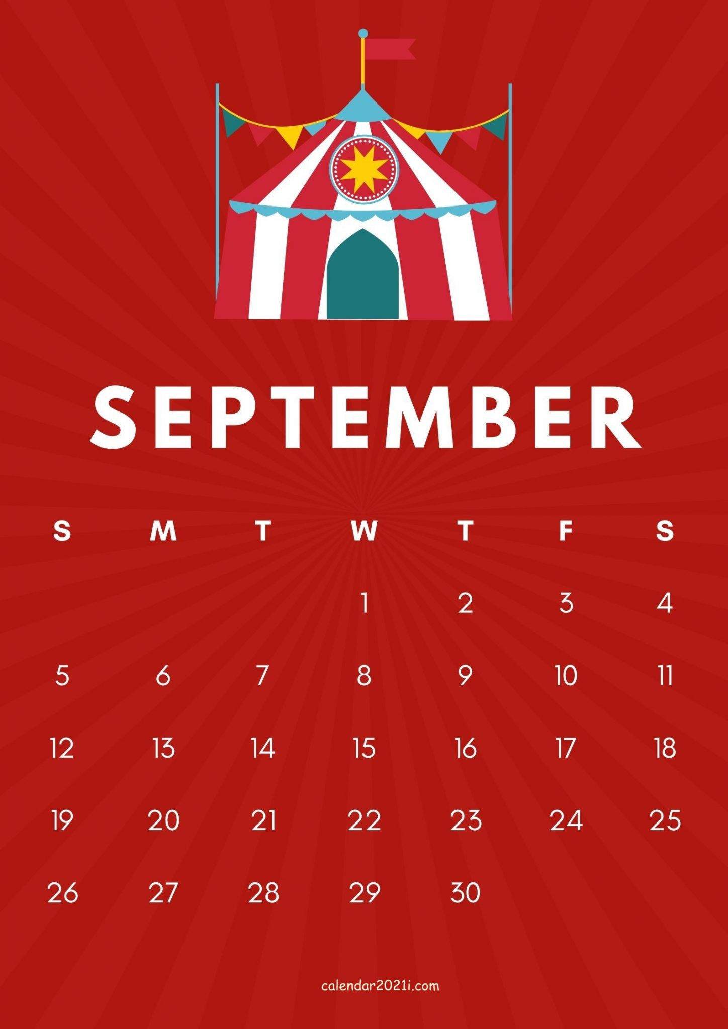 September 2021 Cute Calendar Design