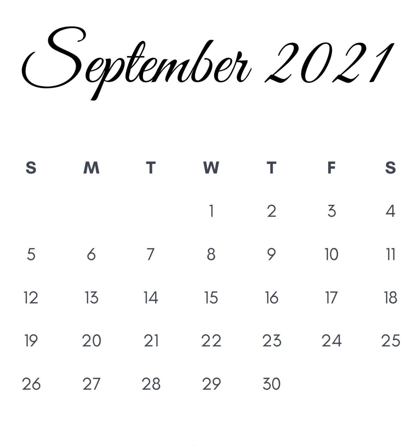 September 2021 Printable Calendar