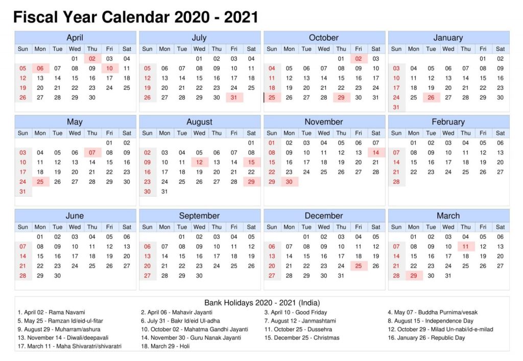 Blank 2021 Calendar Printable