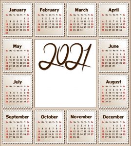 2021 Calendar Printable | 12 Months All in One