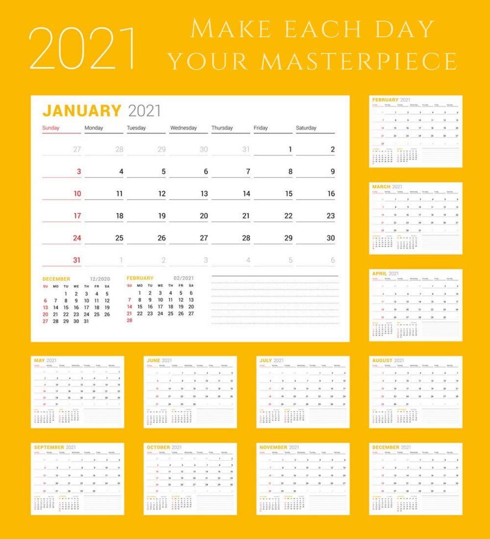 2021 Motivational Calendar Printable