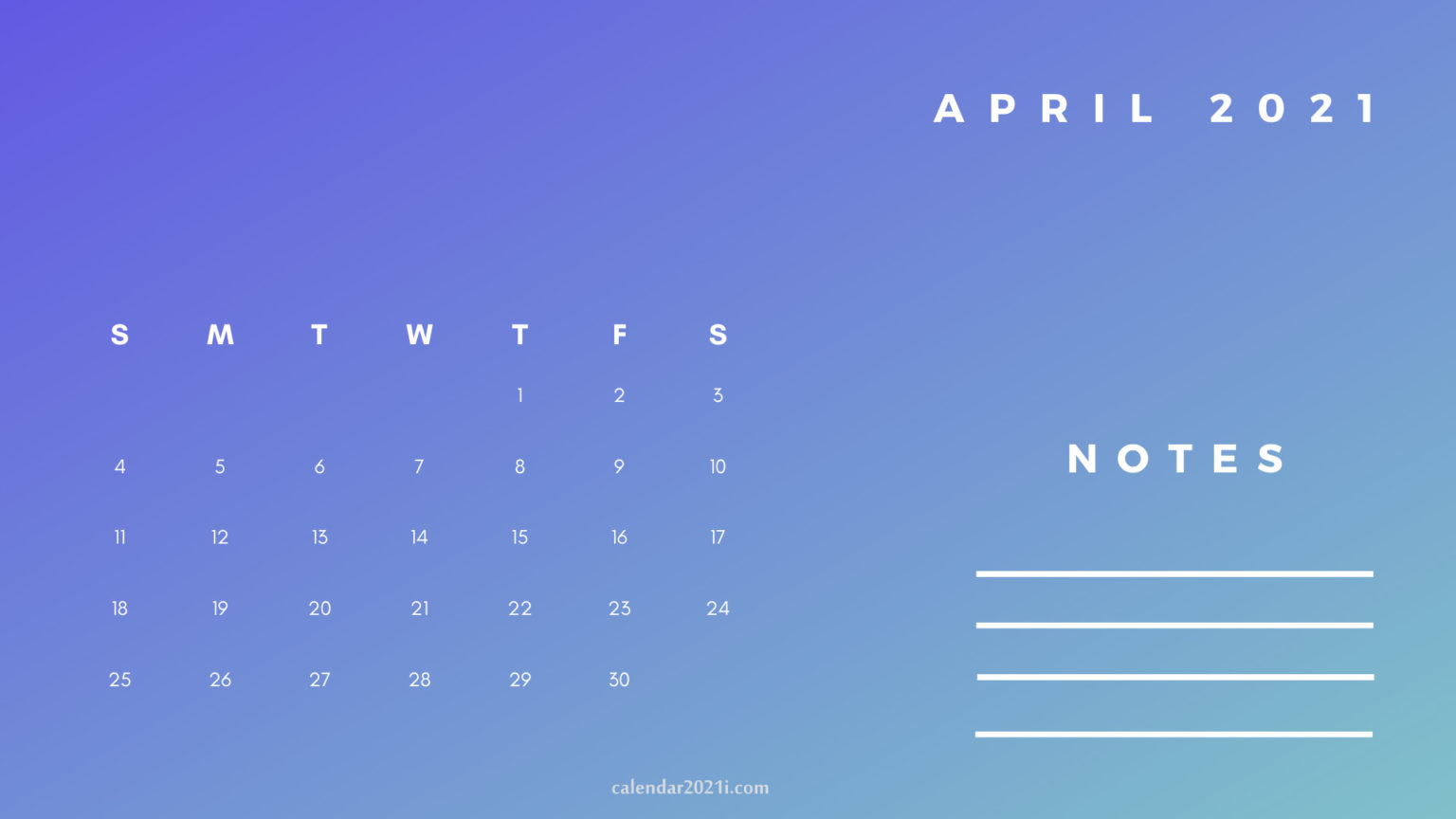 April Printable 2021 Planner Calendar