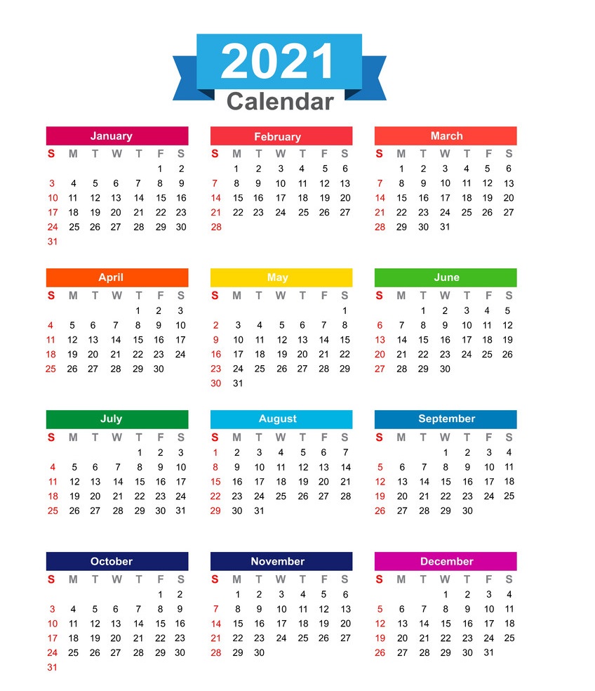 Beautiful 2021 Yearly Calendar