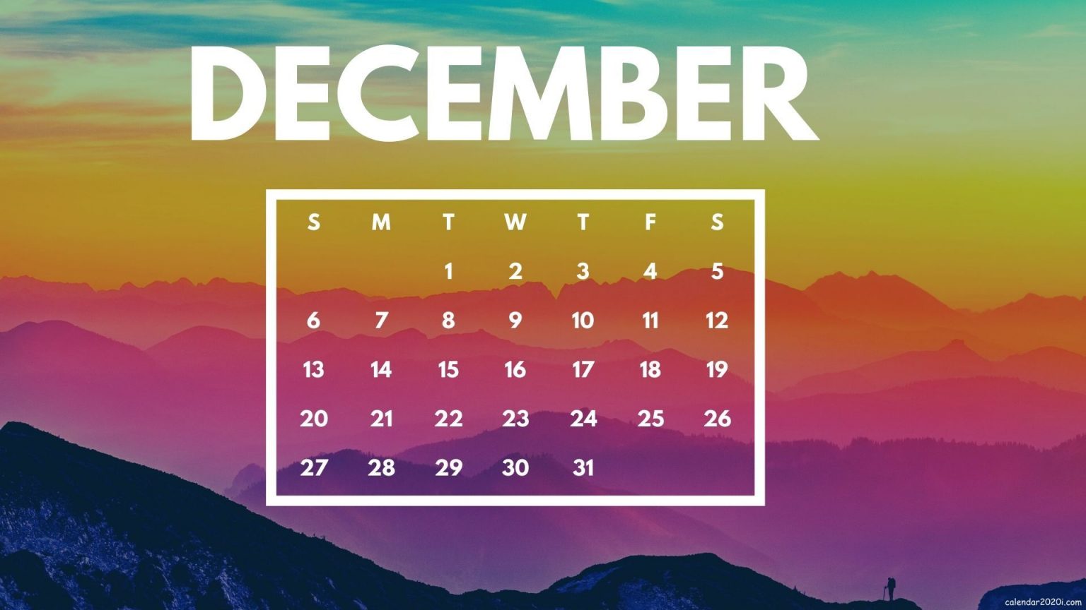 December 2020 Calendar Wallpaper