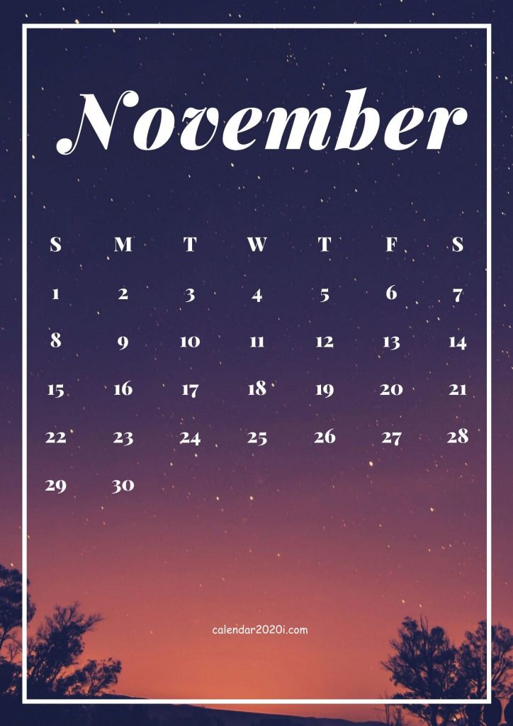 iPhone November 2020 Calendar Wallpapers Free Download